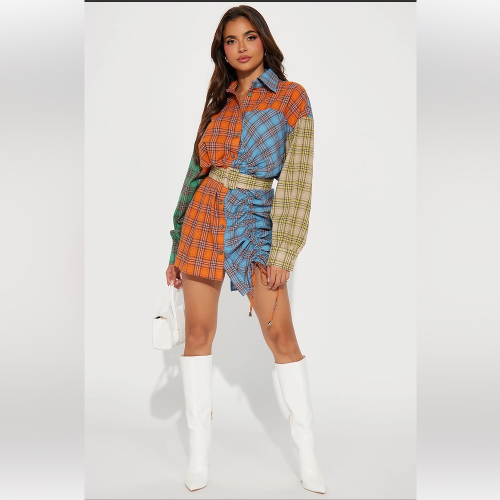 Fashion Nova Flannel Dress - Picture 3 of 7